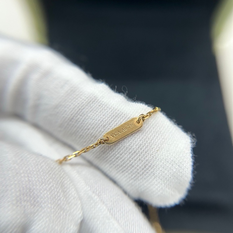 VCA 18K黃金黑花項鍊中號-4