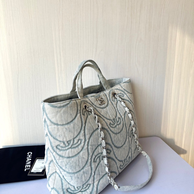 Chanel 牛仔21P 海浪Tote-1