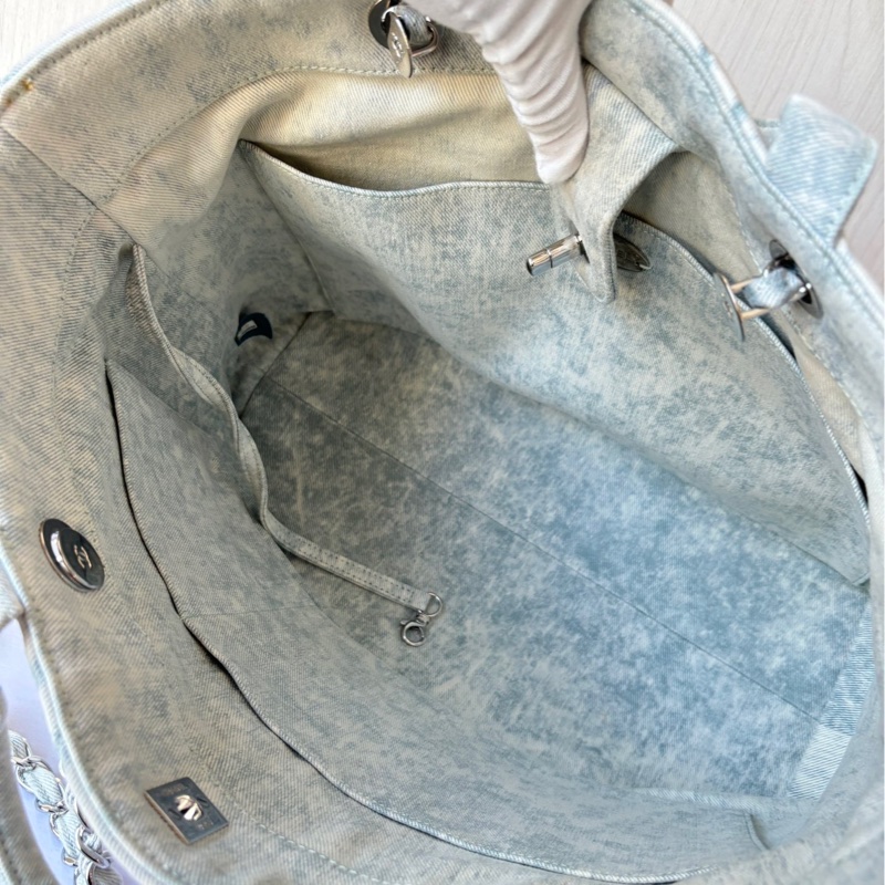 Chanel 牛仔21P 海浪Tote-6