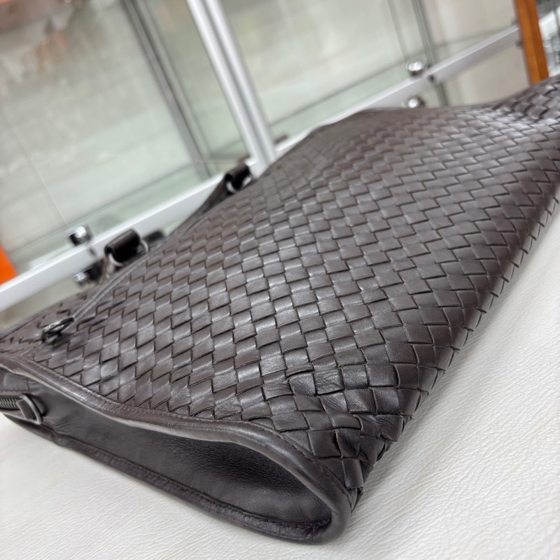 BV 棕色編織手提公文包-3