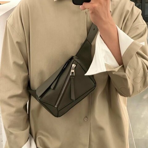 LOEWE - 鼠尾草綠Mini Puzzle Edge 腰包