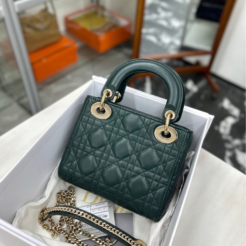 Dior 墨綠色三格戴妃-1