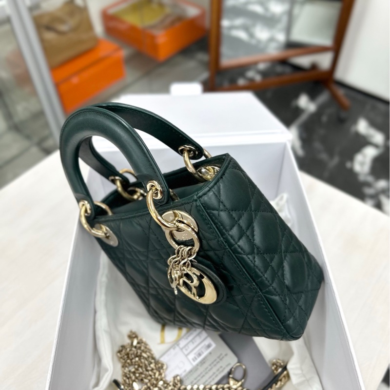 Dior 墨綠色三格戴妃-3