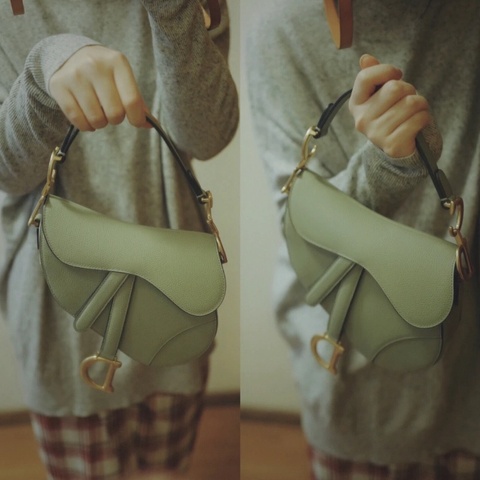 Dior 爆款saddle酪梨綠金扣馬鞍包中號寬肩帶26*20*6.5cm 全新閒置配件塵袋盒子購證