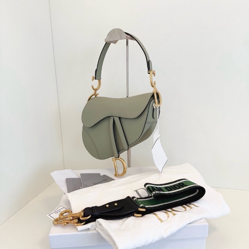 Dior 爆款saddle酪梨綠金扣馬鞍包中號寬肩帶26*20*6.5cm 全新閒置配件塵袋盒子購證-5