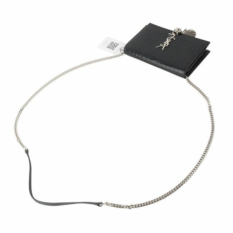 【包稅】SAINT LAURENT YSL 452159 鱷魚紋 Kate 流蘇 WOC 斜背包 35210-3