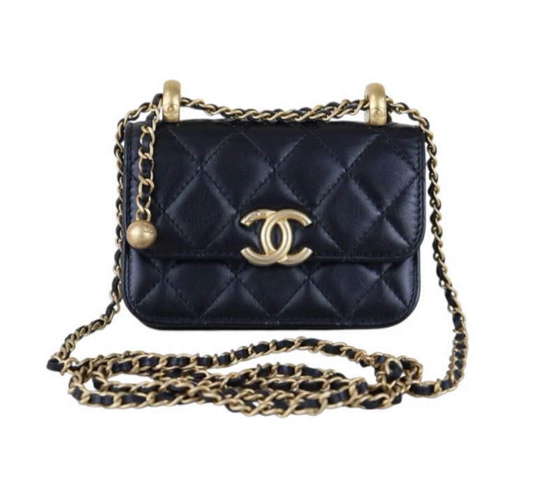 「JL精品代購」98新 Chanel 香奈兒 雙金球 mini woc-2