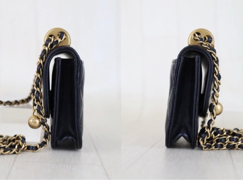 「JL精品代購」98新 Chanel 香奈兒 雙金球 mini woc-4