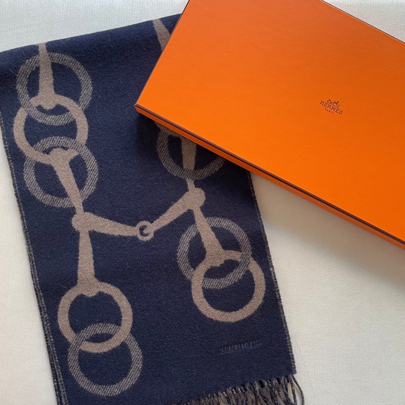全新 清貨🧡 Hermes cashmere 頸巾 羊绒 圍巾  🐴 Any Mors-0
