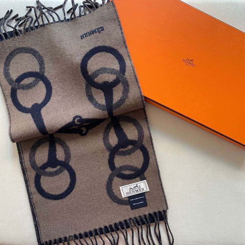 全新 清貨🧡 Hermes cashmere 頸巾 羊绒 圍巾  🐴 Any Mors-3