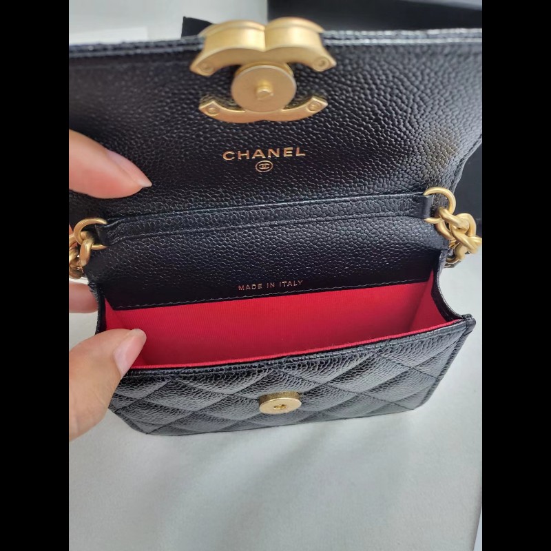 Chanel 小廢包 黑金 荔枝皮-2
