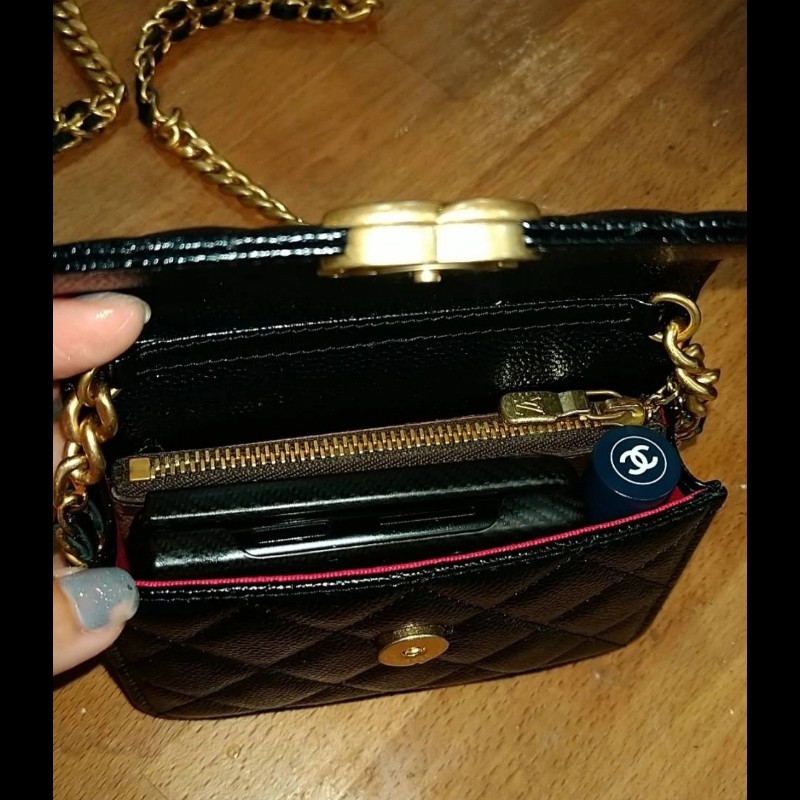 Chanel 小廢包 黑金 荔枝皮-3