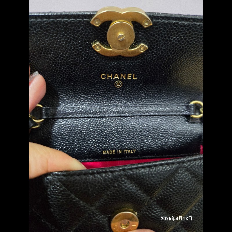 Chanel 小廢包 黑金 荔枝皮-17