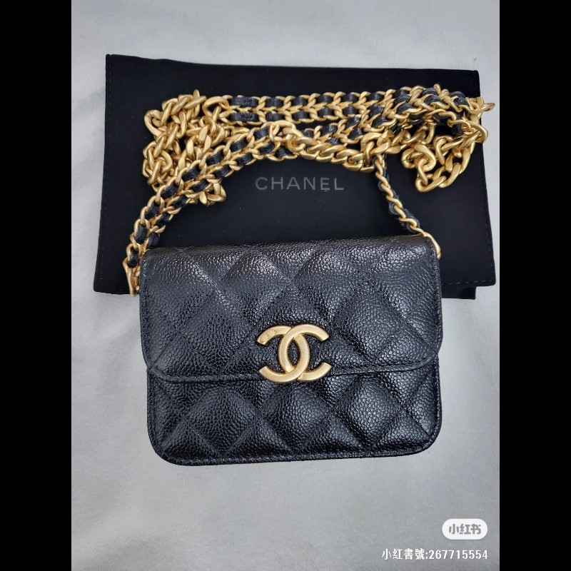 Chanel 小廢包 黑金 荔枝皮-19