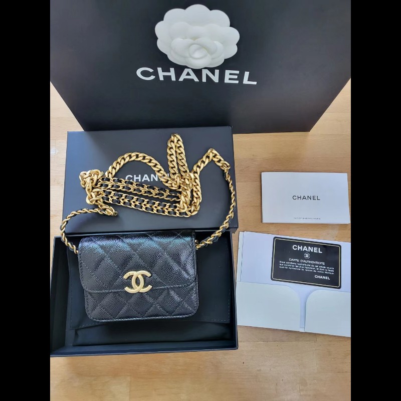 Chanel 小廢包 黑金 荔枝皮-20