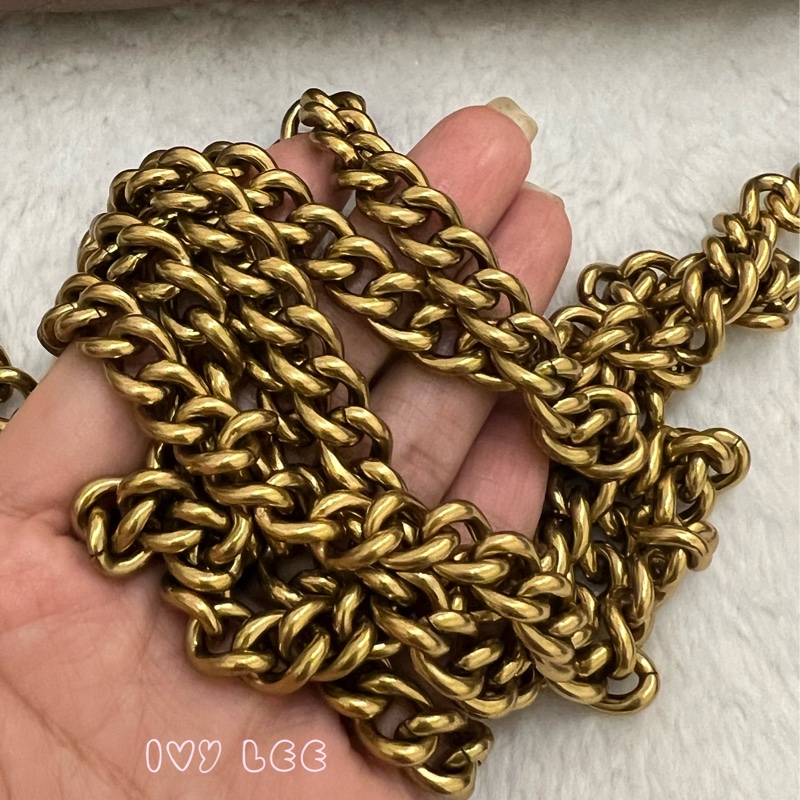 GUCCI MARMONT WOC 珍珠造型 金鏈條 443122 奶茶棕（藕粉）斜背包 肩背包 正品 二手精品-7
