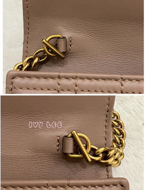 GUCCI MARMONT WOC 珍珠造型 金鏈條 443122 奶茶棕（藕粉）斜背包 肩背包 正品 二手精品-14