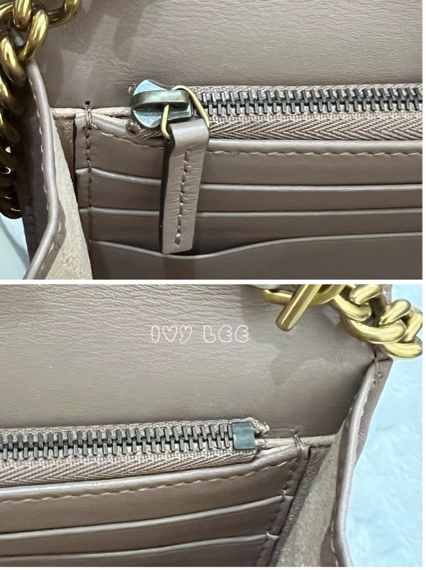 GUCCI MARMONT WOC 珍珠造型 金鏈條 443122 奶茶棕（藕粉）斜背包 肩背包 正品 二手精品-17