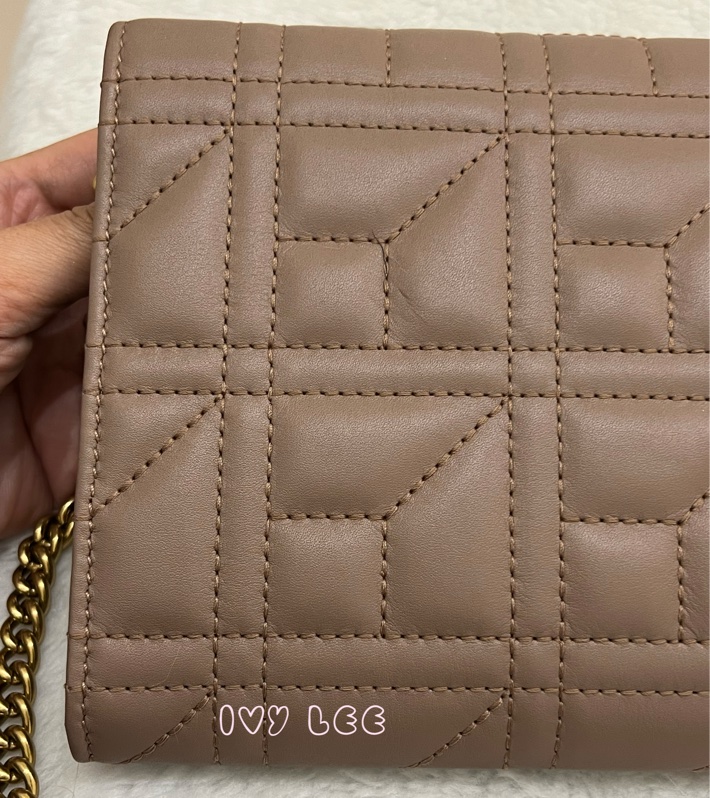 GUCCI MARMONT WOC 珍珠造型 金鏈條 443122 奶茶棕（藕粉）斜背包 肩背包 正品 二手精品-18