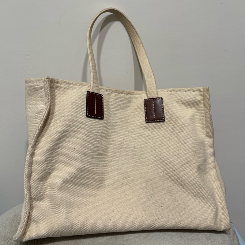 Bally白色帆布托特肩背包-3