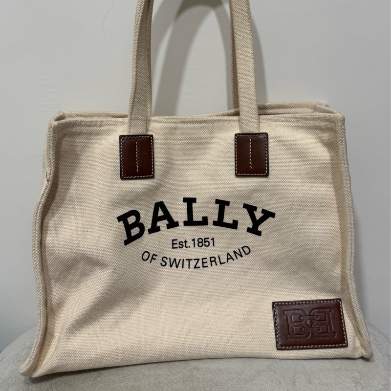 Bally白色帆布托特肩背包-5