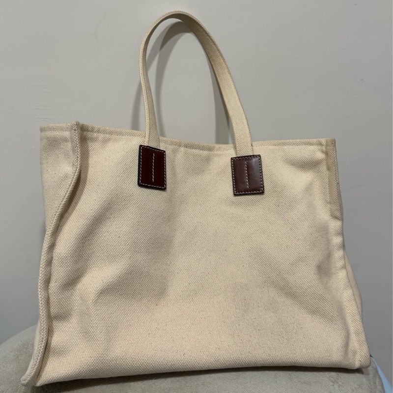 Bally白色帆布托特肩背包-6