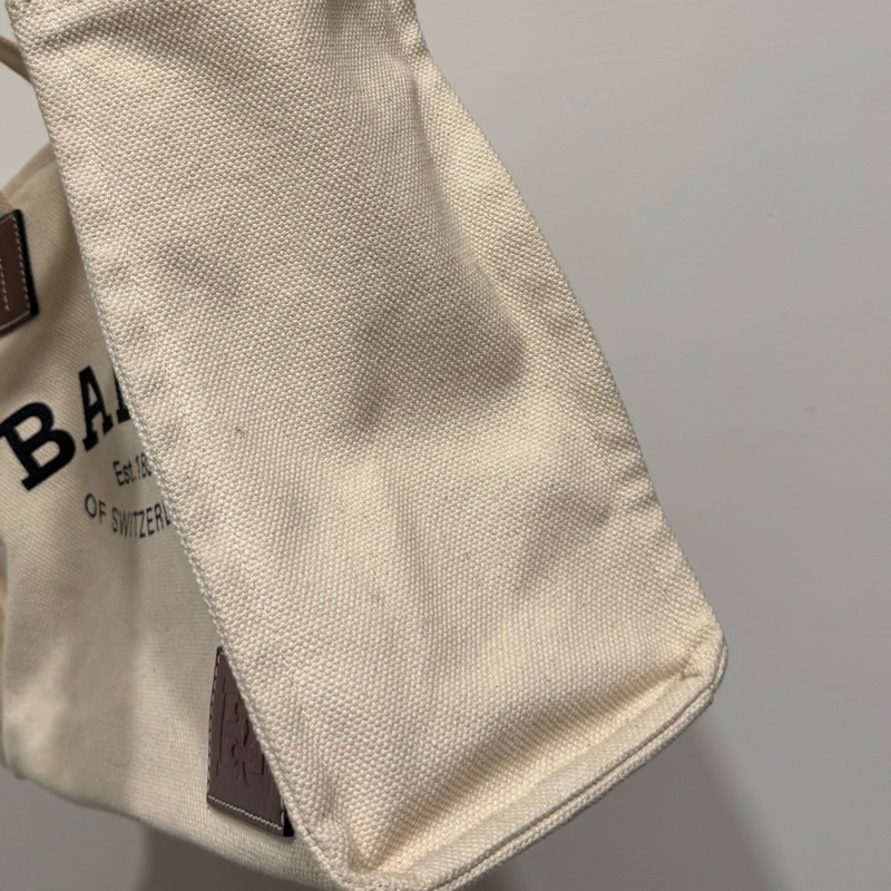 Bally白色帆布托特肩背包-15