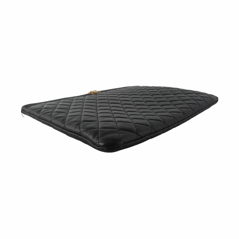 【包稅】CHANEL Boy Chanel A84407 魚子醬金手拿包（大）35221-2