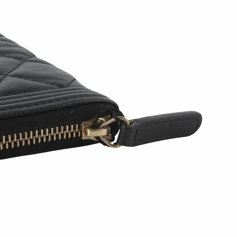 【包稅】CHANEL Boy Chanel A84407 魚子醬金手拿包（大）35221-4