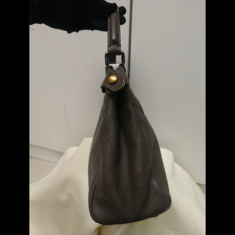 ‼️年前限時特賣‼️（原45800）至1/25⏰【8成新】㊣✨ FENDI✨芬迪 peekaboo 褐色 老花 皮革 梯形 兩用 肩背包 斜背包/雙F/二手包/二手精品/保證正品-2