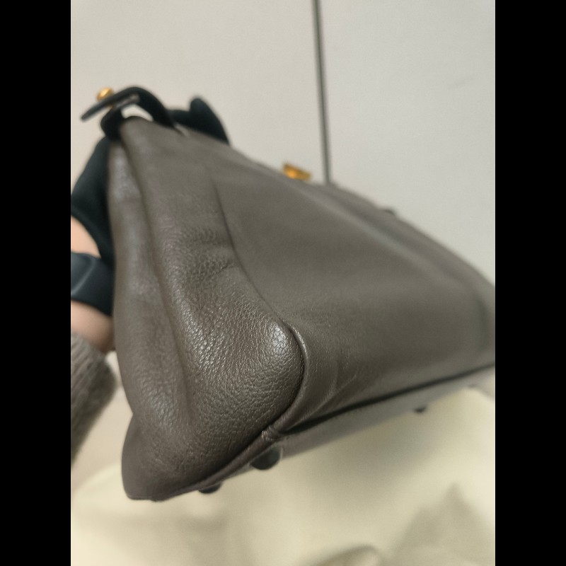 ‼️年前限時特賣‼️（原45800）至1/25⏰【8成新】㊣✨ FENDI✨芬迪 peekaboo 褐色 老花 皮革 梯形 兩用 肩背包 斜背包/雙F/二手包/二手精品/保證正品-6