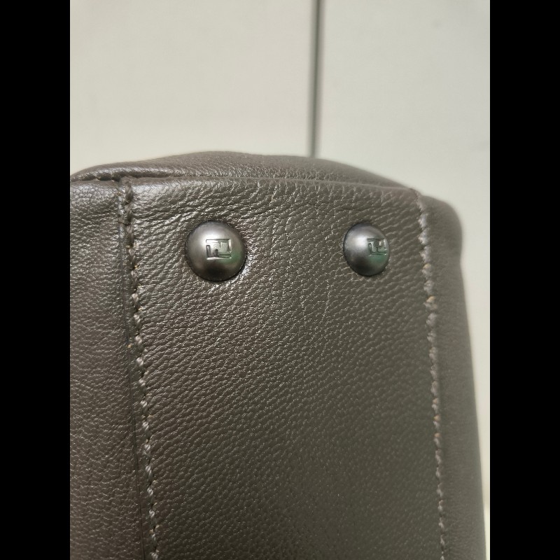 ‼️年前限時特賣‼️（原45800）至1/25⏰【8成新】㊣✨ FENDI✨芬迪 peekaboo 褐色 老花 皮革 梯形 兩用 肩背包 斜背包/雙F/二手包/二手精品/保證正品-10