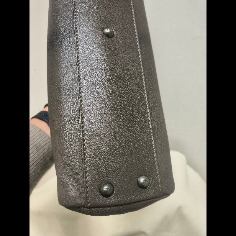 ‼️年前限時特賣‼️（原45800）至1/25⏰【8成新】㊣✨ FENDI✨芬迪 peekaboo 褐色 老花 皮革 梯形 兩用 肩背包 斜背包/雙F/二手包/二手精品/保證正品-12