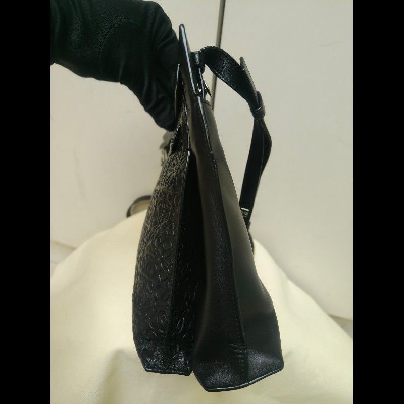 ‼️年前限時特賣‼️（原25800）至1/25⏰【8成新】㊣✨ LOEWE ✨羅威 黑色 壓紋 雙夾層 小羊皮 肩背包 斜背包 /二手包/二手精品🌳二手樹屋🌳-2