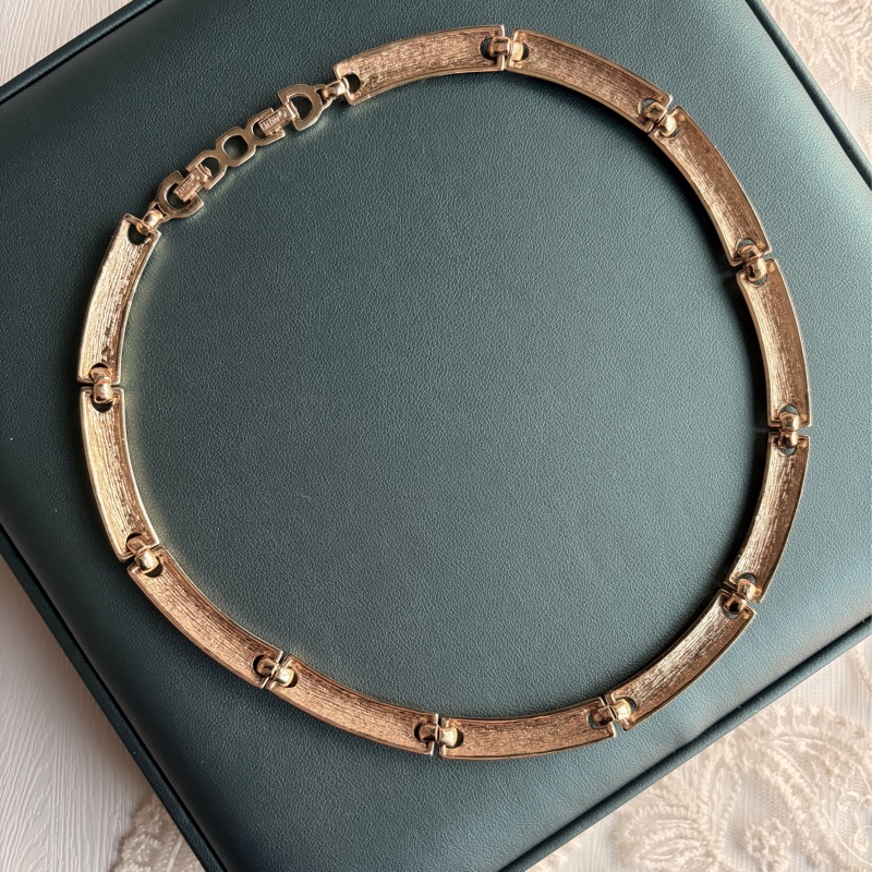 Christian Dior 黑琺瑯水鑽短項鏈 鎖骨鏈 choker 晚宴 派對 首飾-6
