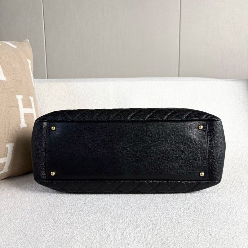 Chanel 黑金GST大號購物袋黑金扣荔枝皮41*26*14 98新配件塵袋-6