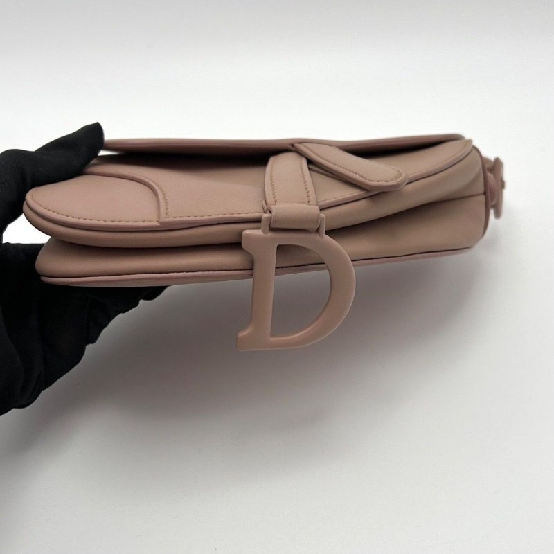 DIOR 裸色迷你SoftSaddle肩背馬鞍包19*15*4 98新配件塵袋-5