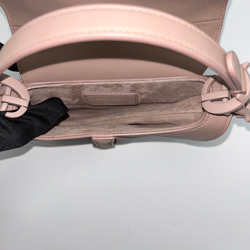 DIOR 裸色迷你SoftSaddle肩背馬鞍包19*15*4 98新配件塵袋-6