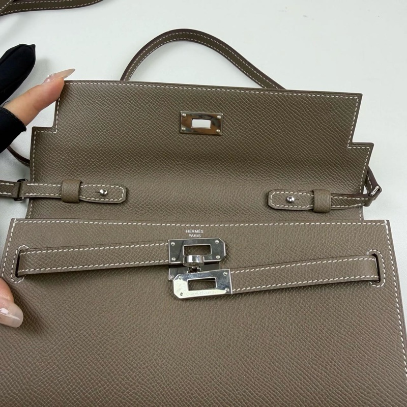 🌈Hermes🧡Kelly to go🌟大象灰銀扣🧡98.5新🌟Epsom皮🌟愛馬仕🌟-1