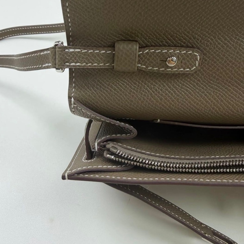 🌈Hermes🧡Kelly to go🌟大象灰銀扣🧡98.5新🌟Epsom皮🌟愛馬仕🌟-2
