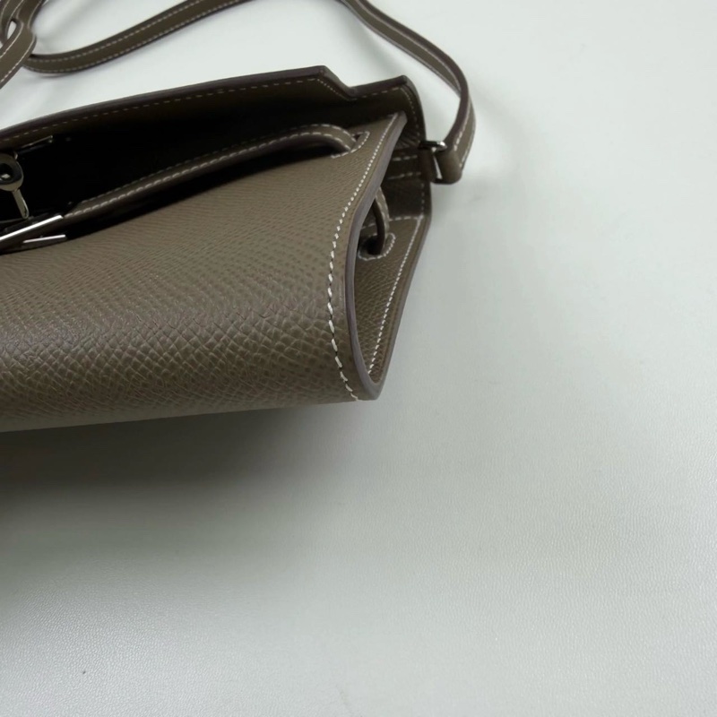 🌈Hermes🧡Kelly to go🌟大象灰銀扣🧡98.5新🌟Epsom皮🌟愛馬仕🌟-6