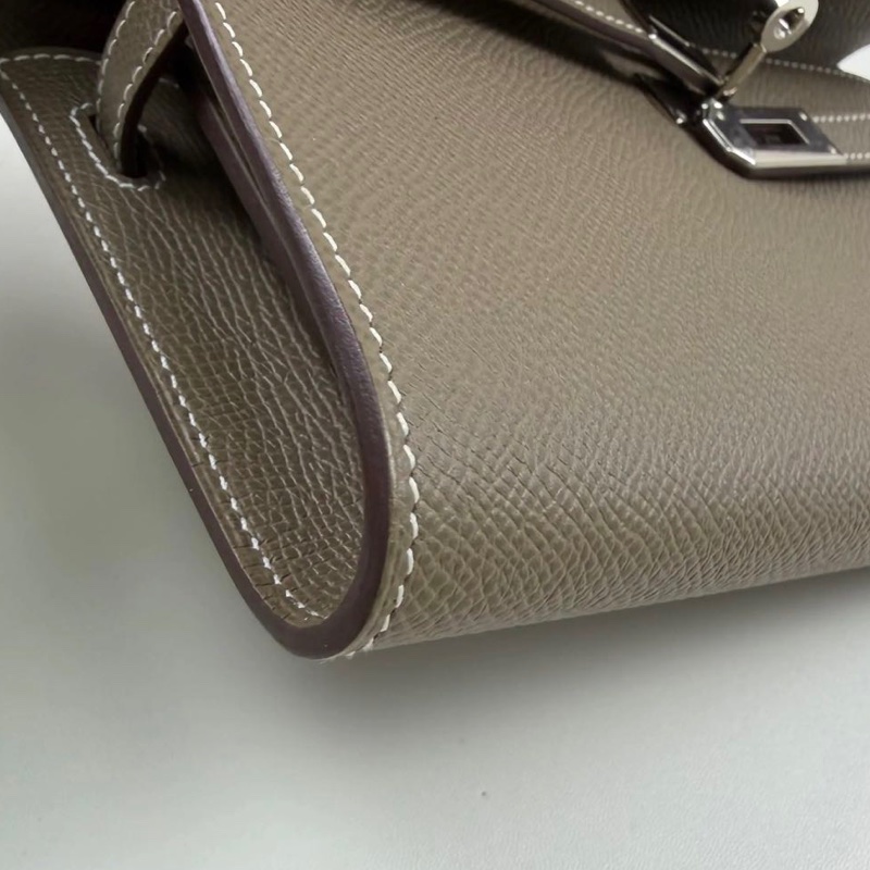 🌈Hermes🧡Kelly to go🌟大象灰銀扣🧡98.5新🌟Epsom皮🌟愛馬仕🌟-7