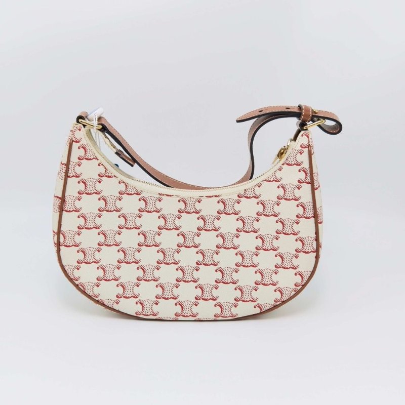 CELINE 經典老花凱旋門白色豌豆腋下包25*18*7 98新配件塵袋-3