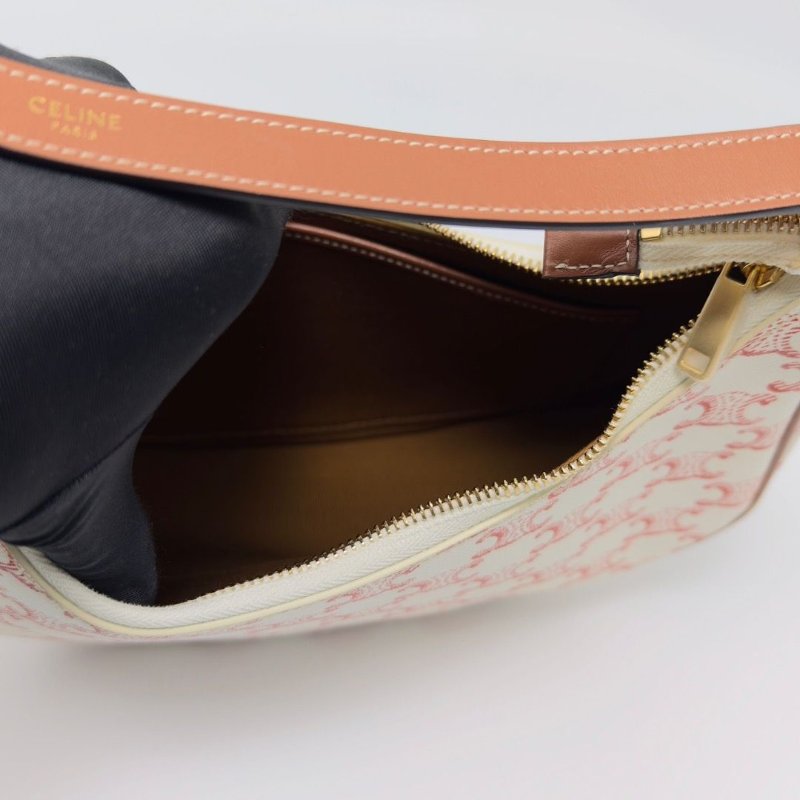 CELINE 經典老花凱旋門白色豌豆腋下包25*18*7 98新配件塵袋-5