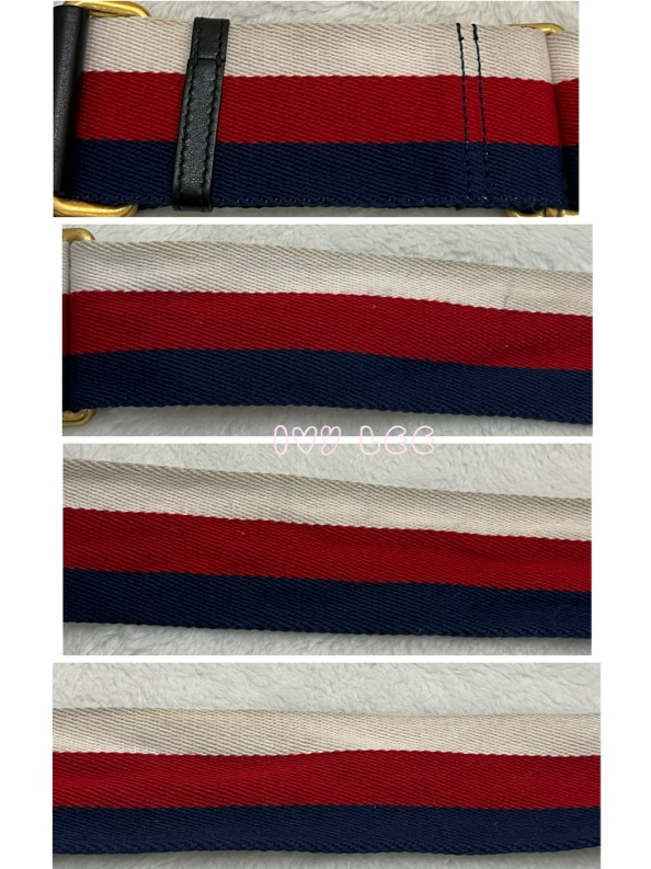 GUCCI498100 經典GG Marmont 仿舊金色 LOGO牛皮 藍紅白背帶 斜背包 相機包 黑 正品 二手精品-16