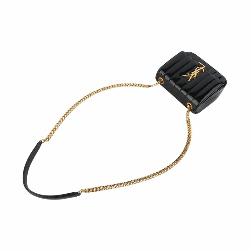 【包稅】SAINT LAURENT 馬特拉塞凸紋漆皮 Vicky 手袋（小號）35230-7-3