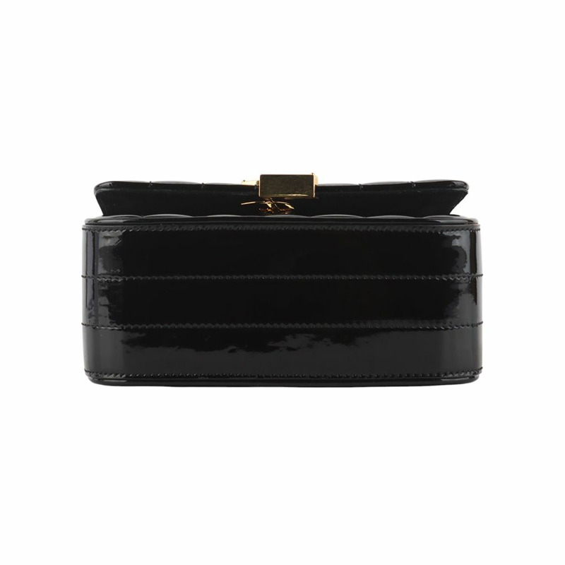 【包稅】SAINT LAURENT 馬特拉塞凸紋漆皮 Vicky 手袋（小號）35230-7-5