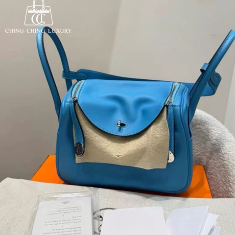 🌈Hermes🩵Lindy 26🩵北方藍拼維羅納綠銀扣🌈全套有單🌟99.5新🌟Swift皮🌟愛馬仕🌟