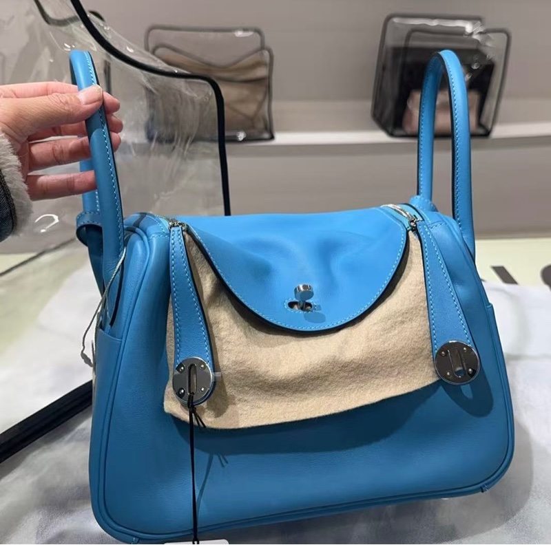 🌈Hermes🩵Lindy 26🩵北方藍拼維羅納綠銀扣🌈全套有單🌟99.5新🌟Swift皮🌟愛馬仕🌟-1