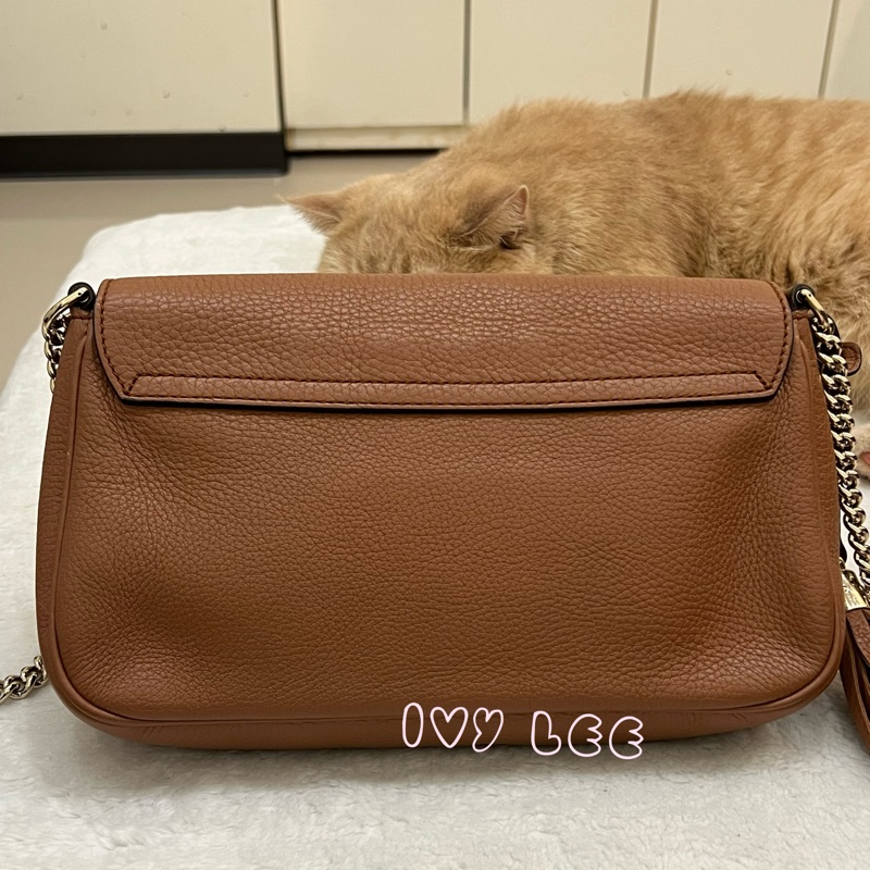 GUCCI 古馳 336752 咖啡棕  奶茶色 Soho 系列 斜背包 鏈條包 正品 二手精品-1